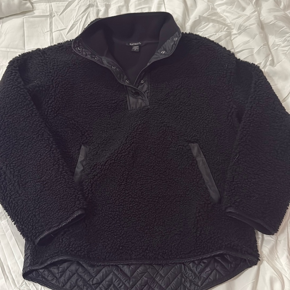 Black fuzzy Athleta jacket